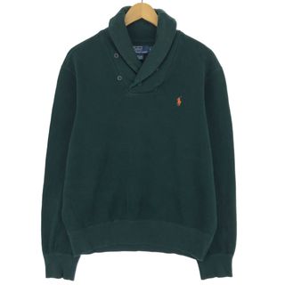 ラルフローレン(Ralph Lauren)の古着 ラルフローレン Ralph Lauren POLO by Ralph Lauren ショールカラー ワンポイントロゴスウェットシャツ トレーナー メンズL /eaa431422(スウェット)