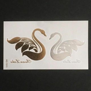 ＊ 3枚セット ＊ 防水 メタルタトゥーシール [ Swan ](アクセサリー)