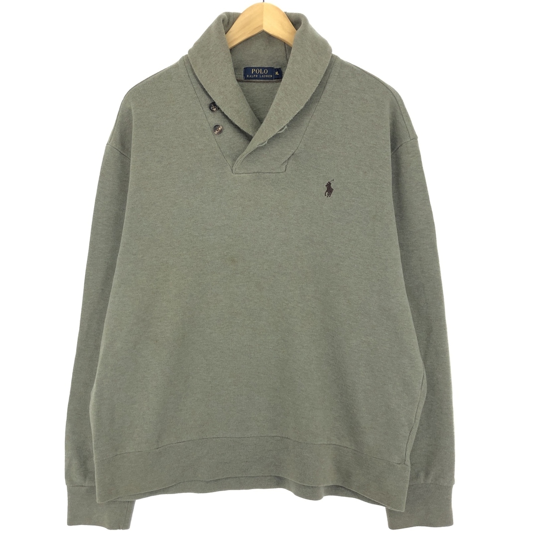 Ralph Lauren(ラルフローレン)の古着 ラルフローレン Ralph Lauren POLO RALPH LAUREN ショールカラーワンポイントロゴスウェットシャツ トレーナー メンズXL  /eaa431425 メンズのトップス(スウェット)の商品写真