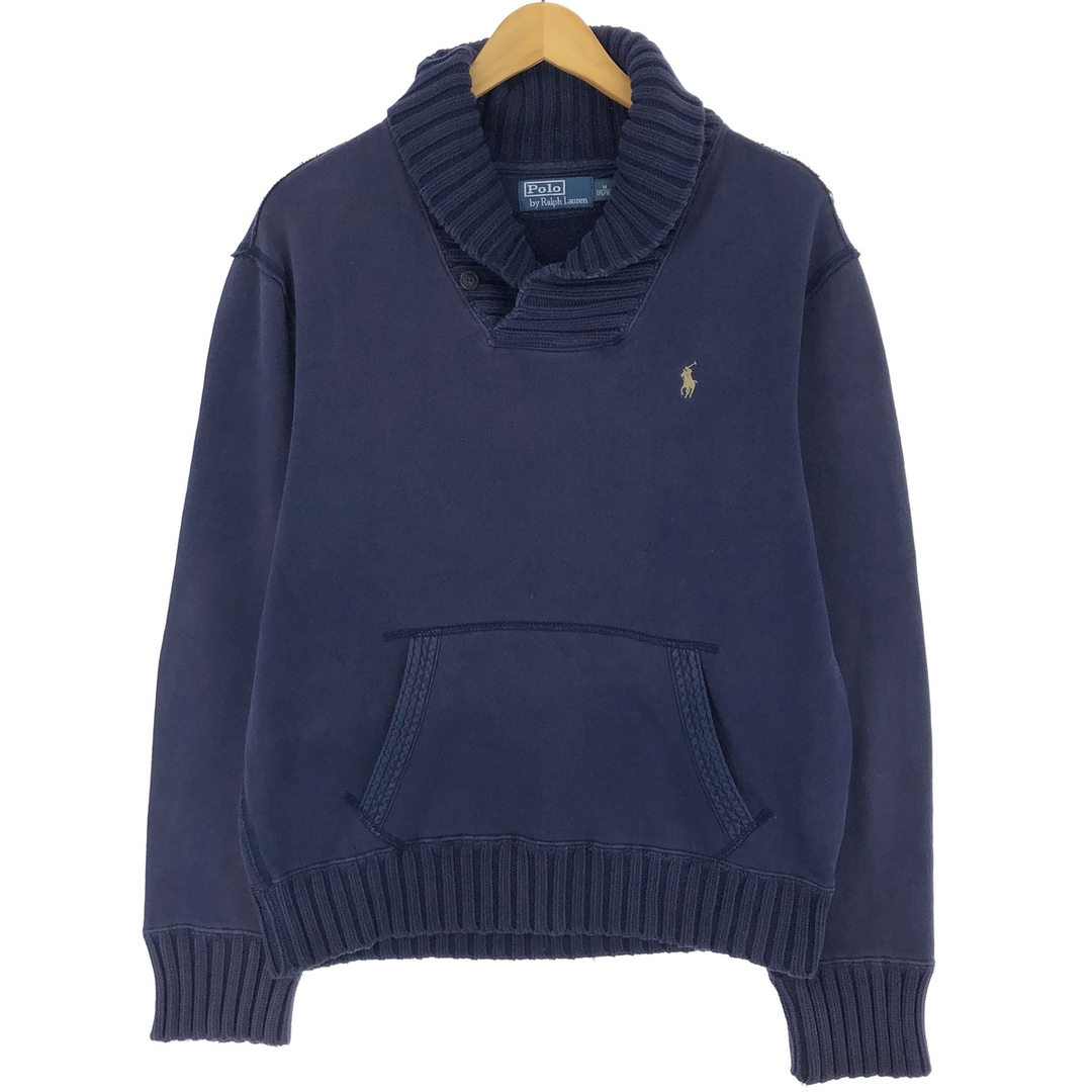 Ralph Lauren(ラルフローレン)の古着 ラルフローレン Ralph Lauren POLO by Ralph Lauren ショールカラー ワンポイントロゴスウェットシャツ トレーナー メンズM /eaa431426 メンズのトップス(スウェット)の商品写真