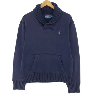 ラルフローレン(Ralph Lauren)の古着 ラルフローレン Ralph Lauren POLO by Ralph Lauren ショールカラー ワンポイントロゴスウェットシャツ トレーナー メンズM /eaa431426(スウェット)