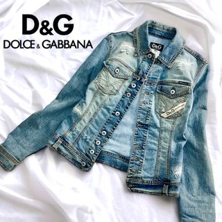 ドルチェアンドガッバーナ(DOLCE&GABBANA)の美品 DOLCE&GABBANA デニムジャケット イタリア製 ダメージ加工 (Gジャン/デニムジャケット)