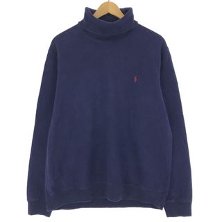 ラルフローレン(Ralph Lauren)の古着 ラルフローレン Ralph Lauren POLO by Ralph Lauren タートルネック ワンポイントロゴスウェットシャツ トレーナー メンズL /eaa431430(スウェット)