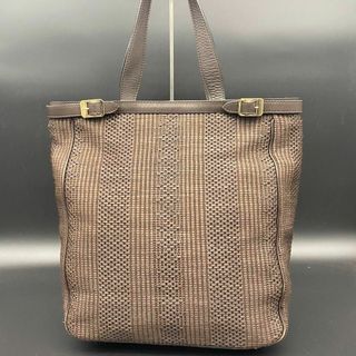 マックスマーラ(Max Mara)の【美品】マックスマーラ　肩掛け　A4収納 イントレチャート　ベルト　ブラウン(トートバッグ)