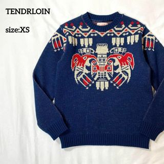 TENDERLOIN - テンダーロイン　ネイティブジャガードセーター　ネイビー　XS ノルディックニット