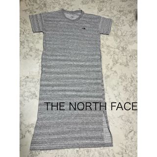 ザノースフェイス(THE NORTH FACE)の美品　THE NORTH FACE ノースフェイス　ワンピース　グレー　L 半袖(ひざ丈ワンピース)