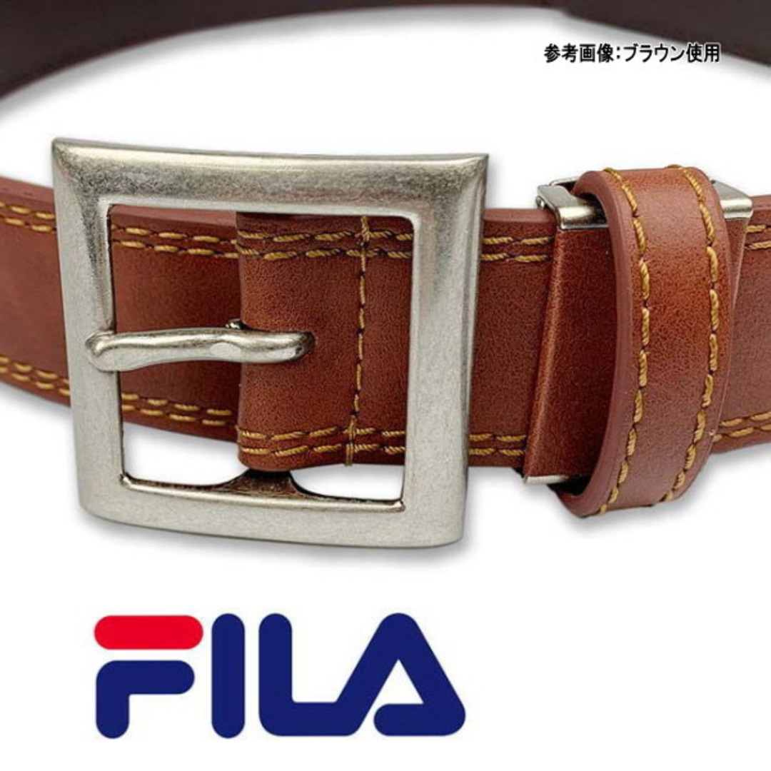 FILA(フィラ)のブラウン 茶 002 フィラ ベルト ギャリソン ダブルステッチ メンズのファッション小物(ベルト)の商品写真