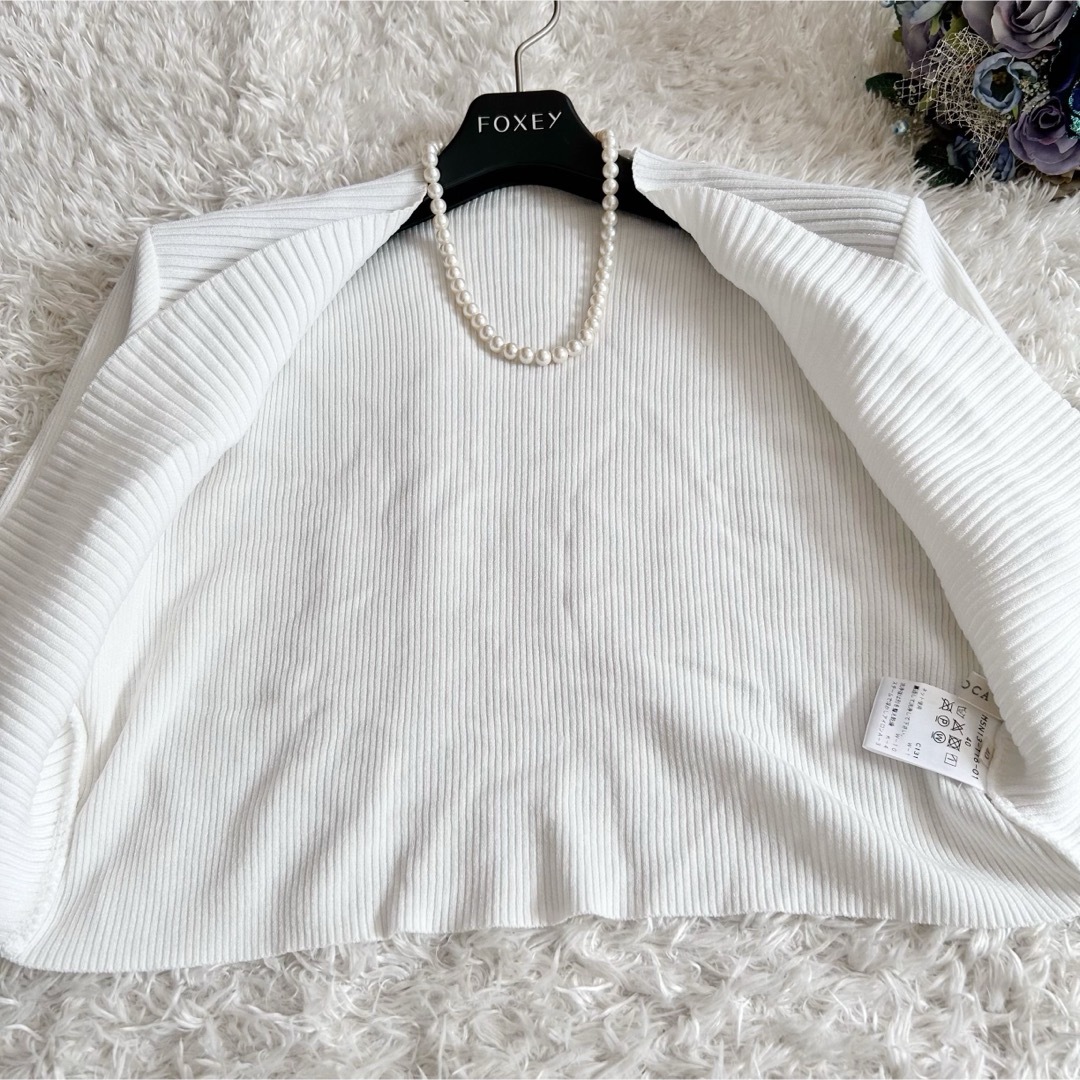 EPOCA - 美品 キュプラベーシック ニットボレロ ホワイト サイズ EPOCA - 美品 キュプラベーシック ニットボレロ ホワイト サイズ