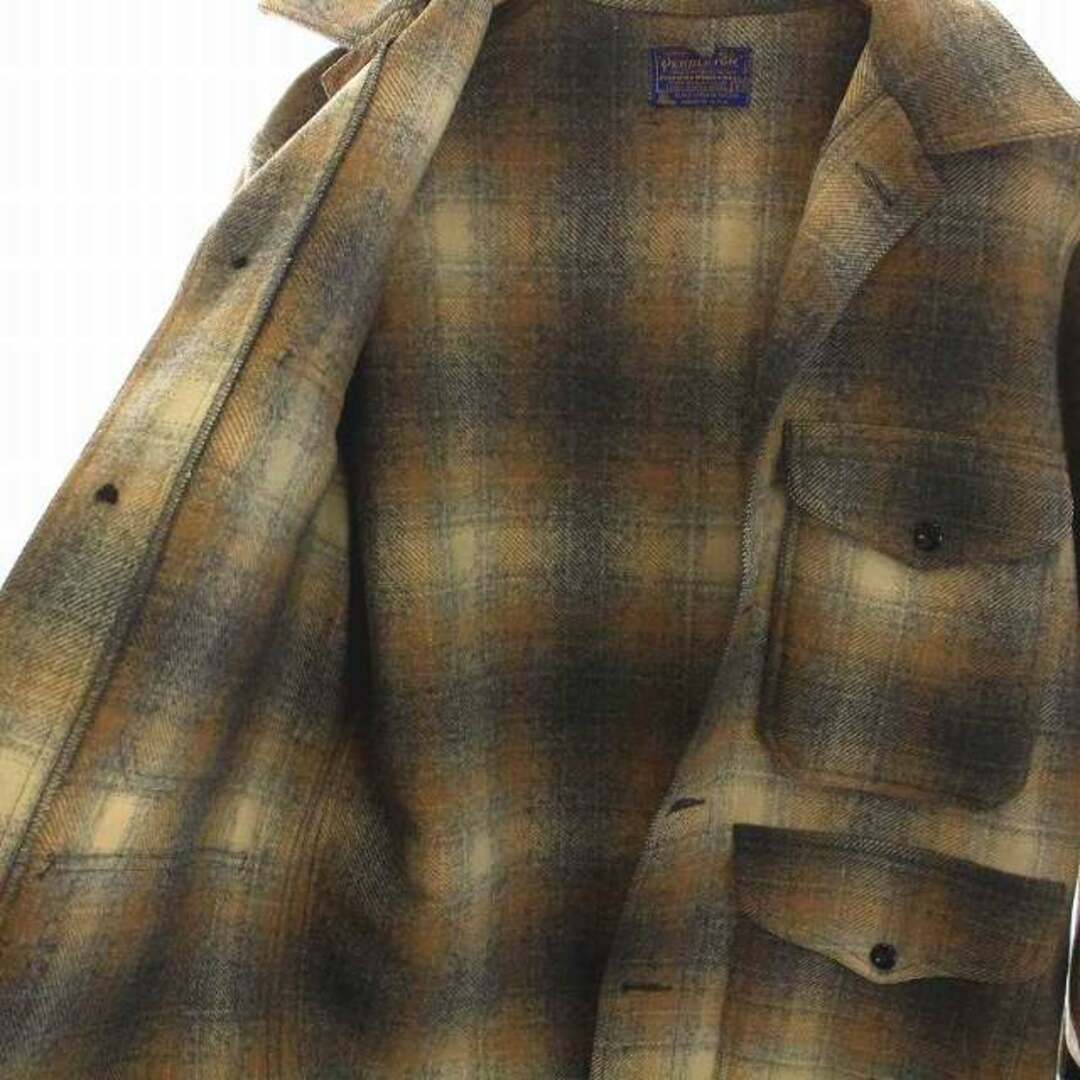 PENDLETON(ペンドルトン)のペンドルトン シャツ ジャケット チェック ヴィンテージ S ベージュ 茶 メンズのジャケット/アウター(ブルゾン)の商品写真