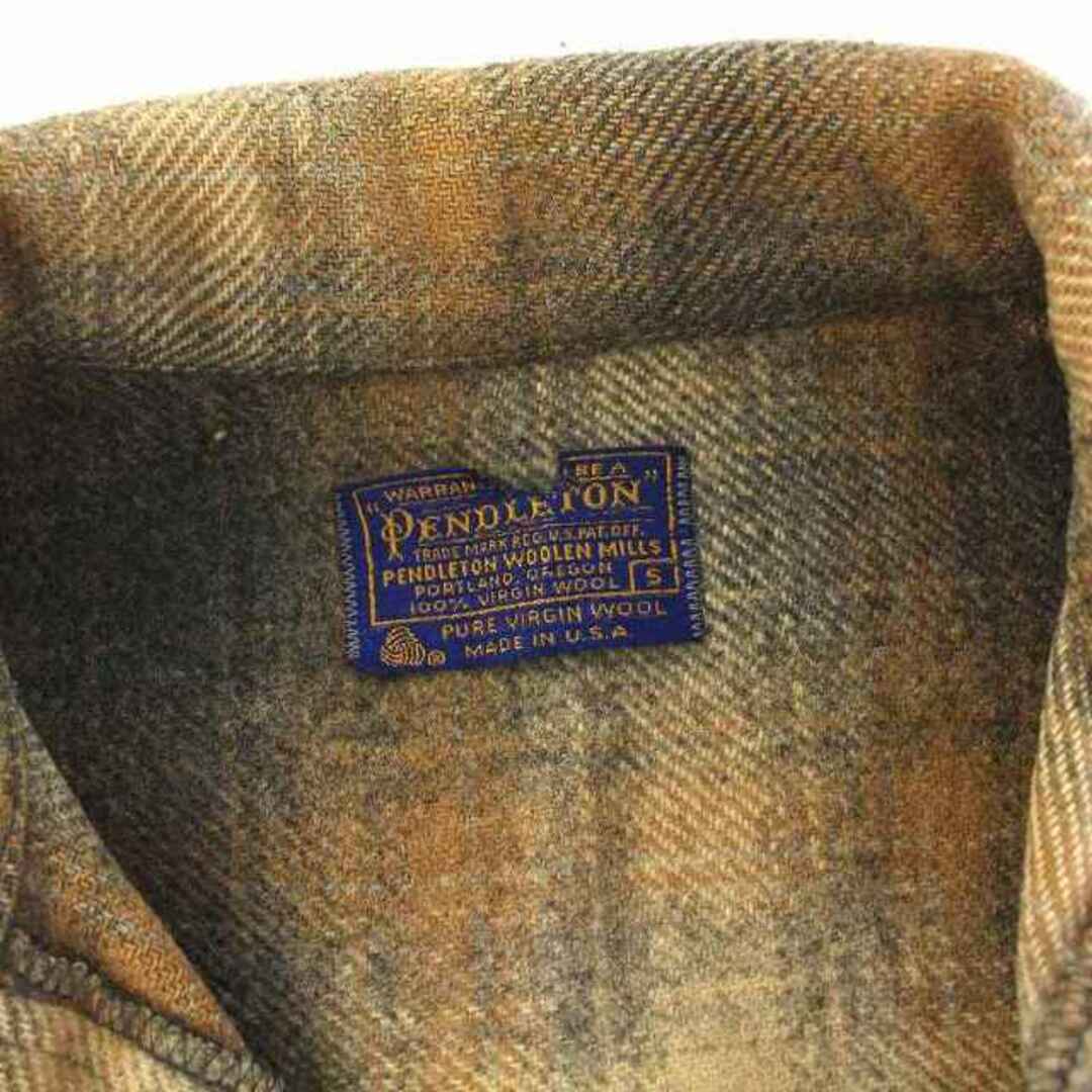 PENDLETON(ペンドルトン)のペンドルトン シャツ ジャケット チェック ヴィンテージ S ベージュ 茶 メンズのジャケット/アウター(ブルゾン)の商品写真