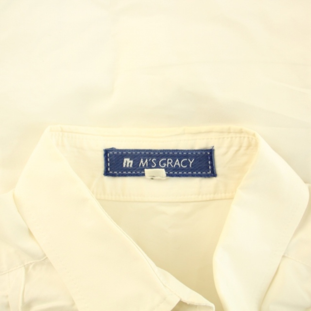 M'S GRACY(エムズグレイシー)のエムズグレイシー シャツ ブラウス ストレッチ 半袖 フリル 40 L 白 レディースのトップス(シャツ/ブラウス(半袖/袖なし))の商品写真