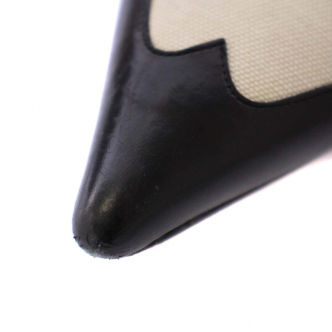 Gucci(グッチ)のグッチ サンダル ハイヒール キャンバス レザー 24㎝ 黒 ベージュ レディースの靴/シューズ(サンダル)の商品写真