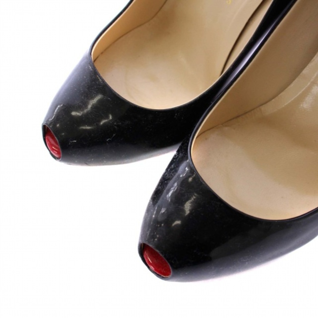 Christian Louboutin(クリスチャンルブタン)のクリスチャンルブタン パンプス ハイヒール オープントゥ エナメル 22㎝ 黒 レディースの靴/シューズ(ハイヒール/パンプス)の商品写真