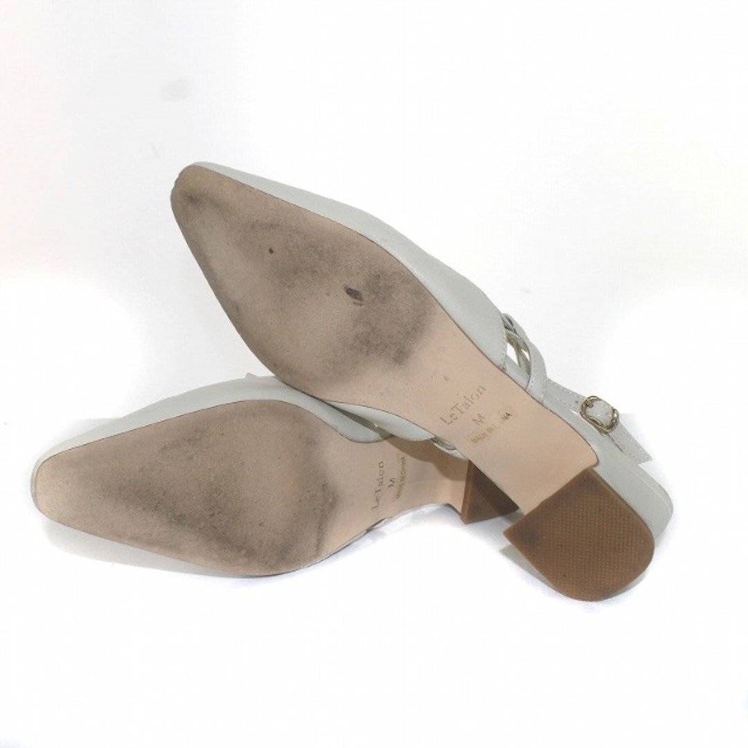 Le Talon(ルタロン)のルタロン ストラップサンダル レザー チャンキーヒール ローヒール M 白 レディースの靴/シューズ(サンダル)の商品写真