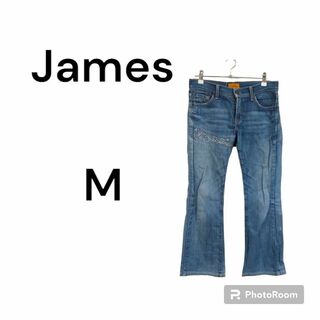 James - ジェームス　デニム　ジーンズ　ワイドパンツ　カジュアル　装飾　お出かけ　デート