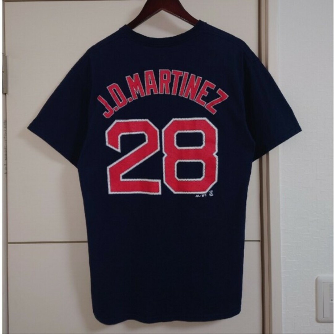 Majestic(マジェスティック)のMLB レッドソックス 両面プリントTシャツ 古着 メジャーリーグ メンズのトップス(Tシャツ/カットソー(半袖/袖なし))の商品写真