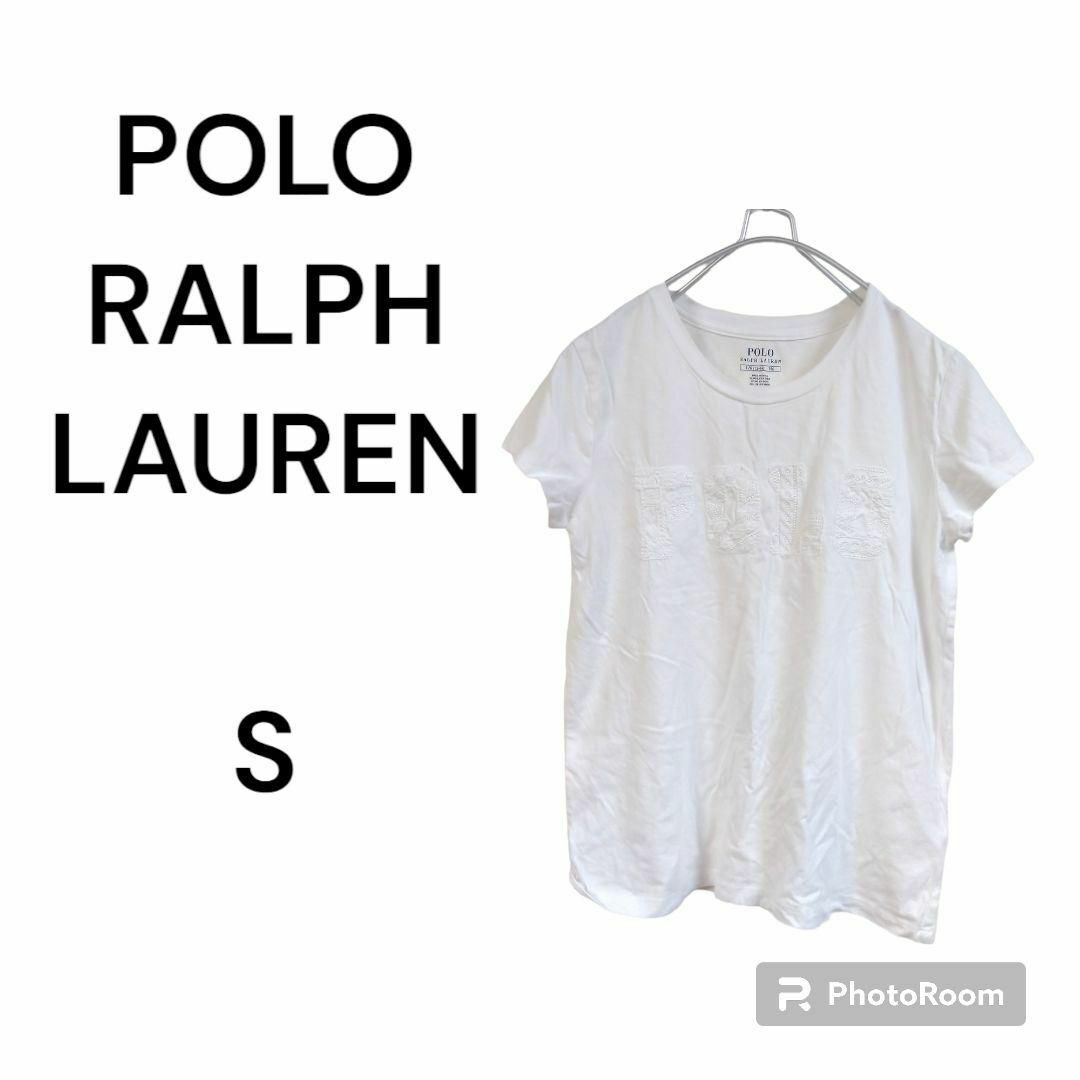 POLO RALPH LAUREN(ポロラルフローレン)のポロラルフローレン　シャツ　白　ロゴ　綿　コットン　カジュアル　夏　薄め　涼しい レディースのトップス(Tシャツ(半袖/袖なし))の商品写真