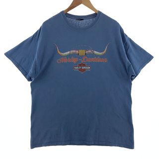 ハーレーダビッドソン(Harley Davidson)の古着 ハーレーダビッドソン Harley-Davidson 両面プリント モーターサイクル バイクTシャツ メンズL  /eaa381956(Tシャツ/カットソー(半袖/袖なし))