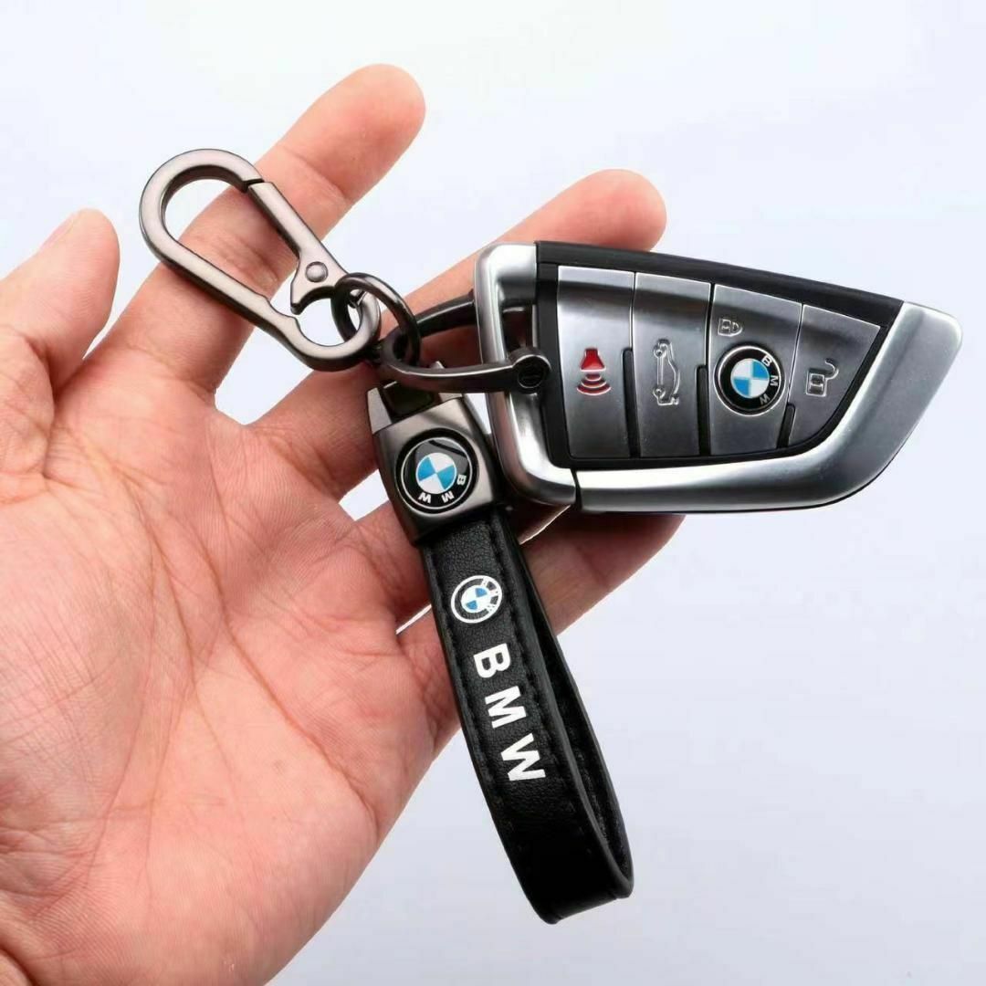 BMW　ロゴアップグレードキーホルダー 高級牛革製 レザー キーリングxl 自動車/バイクの自動車(車外アクセサリ)の商品写真