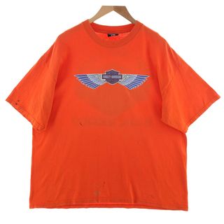 ハーレーダビッドソン(Harley Davidson)の古着 ハーレーダビッドソン Harley-Davidson  両面プリント モーターサイクル バイクTシャツ メンズXXL /eaa381959(Tシャツ/カットソー(半袖/袖なし))