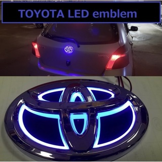 トヨタ 5D LEDエンブレム 交換式 160ｍｍ×110ｍｍ ブルー(車外アクセサリ)