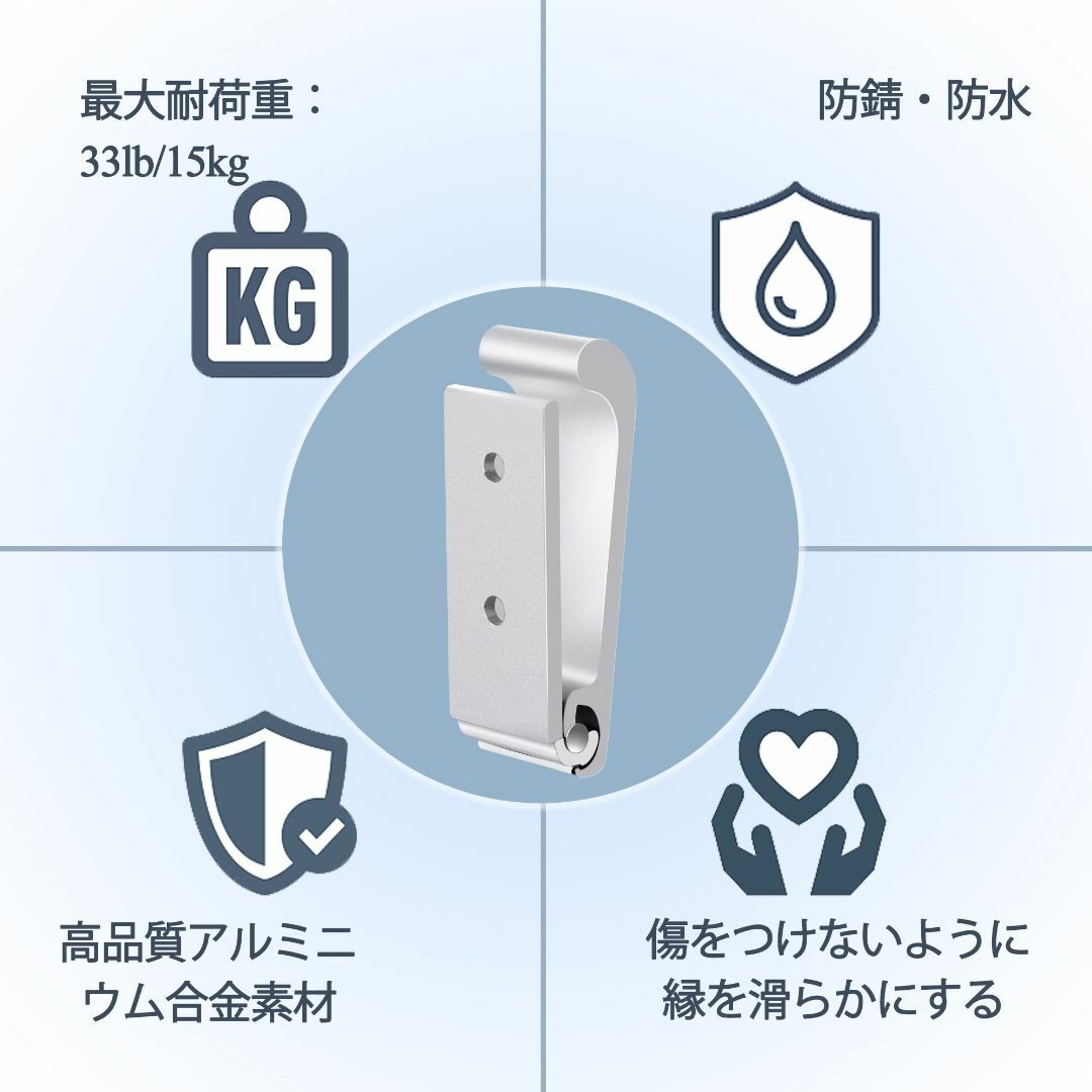 【色: 銀色】壁掛けフック VKOSHA 六個 折り畳み式フック ウォールフック インテリア/住まい/日用品の収納家具(棚/ラック/タンス)の商品写真