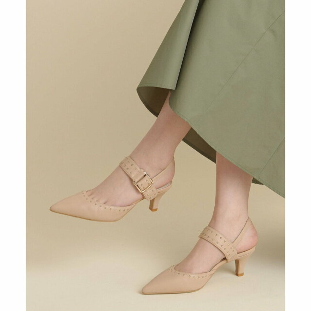 Odette e Odile(オデットエオディール)の【BEIGE】スタッズバックベルト パンプス55●↑ レディースの靴/シューズ(ハイヒール/パンプス)の商品写真