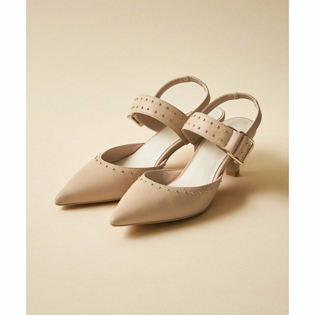 Odette e Odile(オデットエオディール)の【BEIGE】スタッズバックベルト パンプス55●↑ レディースの靴/シューズ(ハイヒール/パンプス)の商品写真