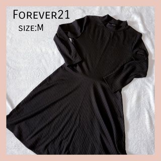 フォーエバートゥエンティーワン(FOREVER 21)のForever21 ニット ワンピース ブラック シンプル(ミニワンピース)