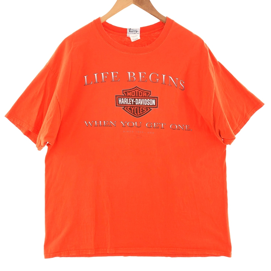 Harley Davidson(ハーレーダビッドソン)の古着 ハーレーダビッドソン Harley-Davidson 両面プリント モーターサイクル バイクTシャツ メンズXL /eaa381914 メンズのトップス(Tシャツ/カットソー(半袖/袖なし))の商品写真