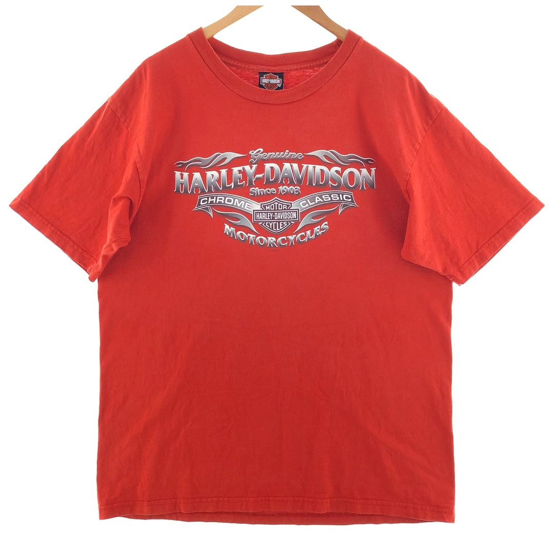 Harley Davidson(ハーレーダビッドソン)の古着 00年代 ハーレーダビッドソン Harley-Davidson  両面プリント モーターサイクル バイクTシャツ USA製 メンズL /eaa381968 メンズのトップス(Tシャツ/カットソー(半袖/袖なし))の商品写真