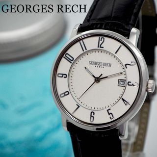 GEORGES RECH - 439【美品】ジョルジュレッシュ時計　メンズ腕時計　新品ベルト　シンプル　人気