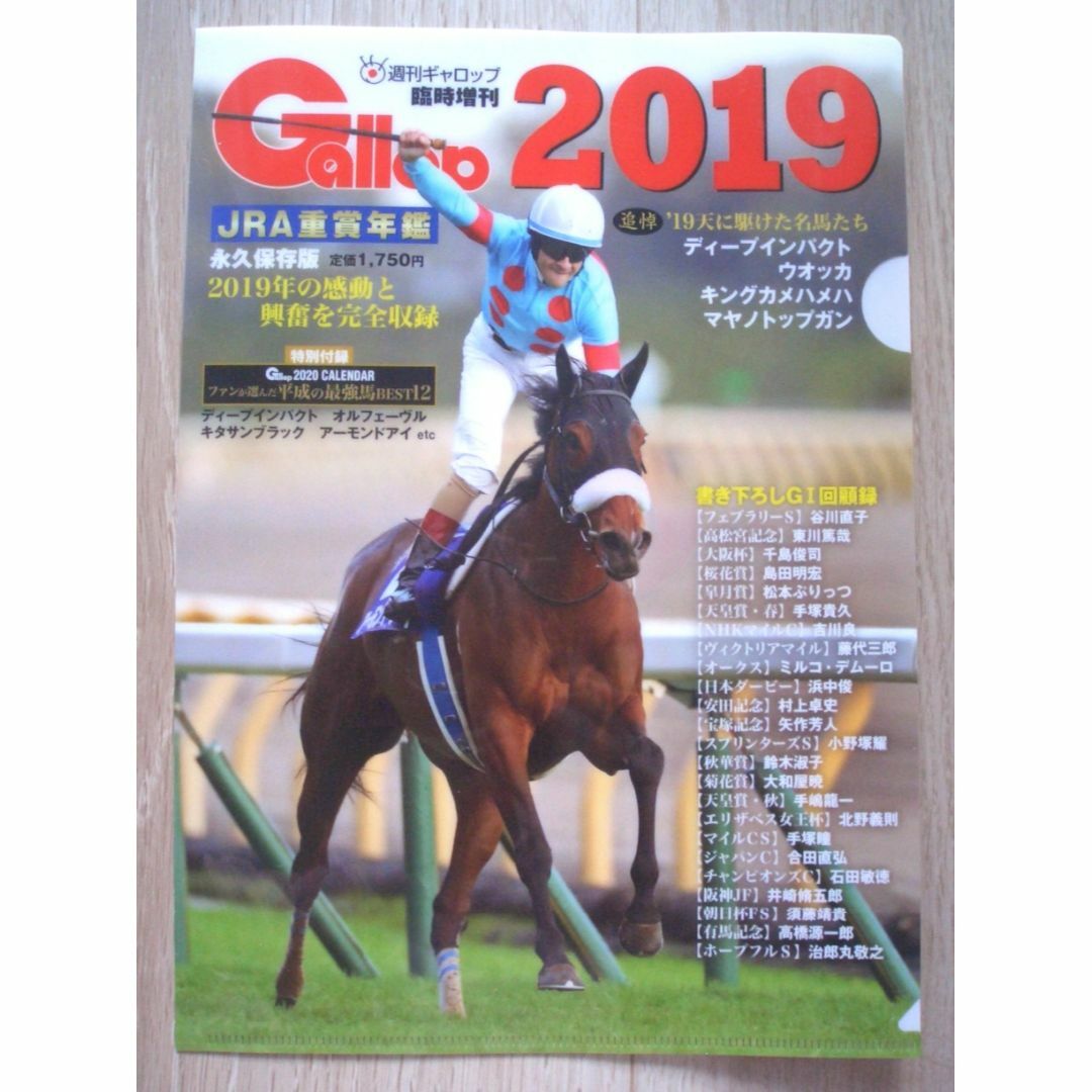 新品・非売品：週刊Gallop JRA アーモンドアイ号 A4クリアファイル エンタメ/ホビーのコレクション(ノベルティグッズ)の商品写真