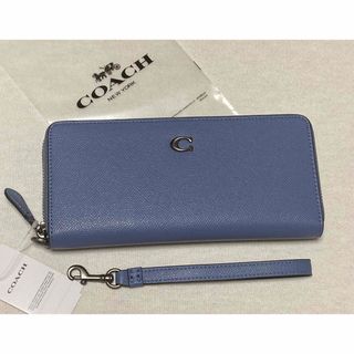 コーチ(COACH)の新品　COACH 長財布　ブルー　青　Cロゴ(財布)