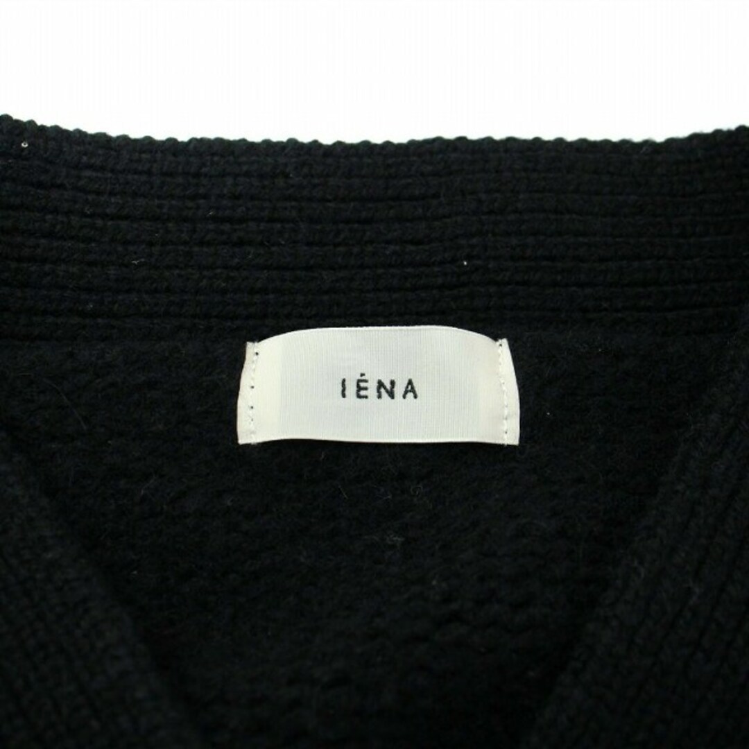 IENA(イエナ)のイエナ AQUAラグランVネックカーディガン ウール カシミヤ混 長袖 黒 レディースのトップス(カーディガン)の商品写真