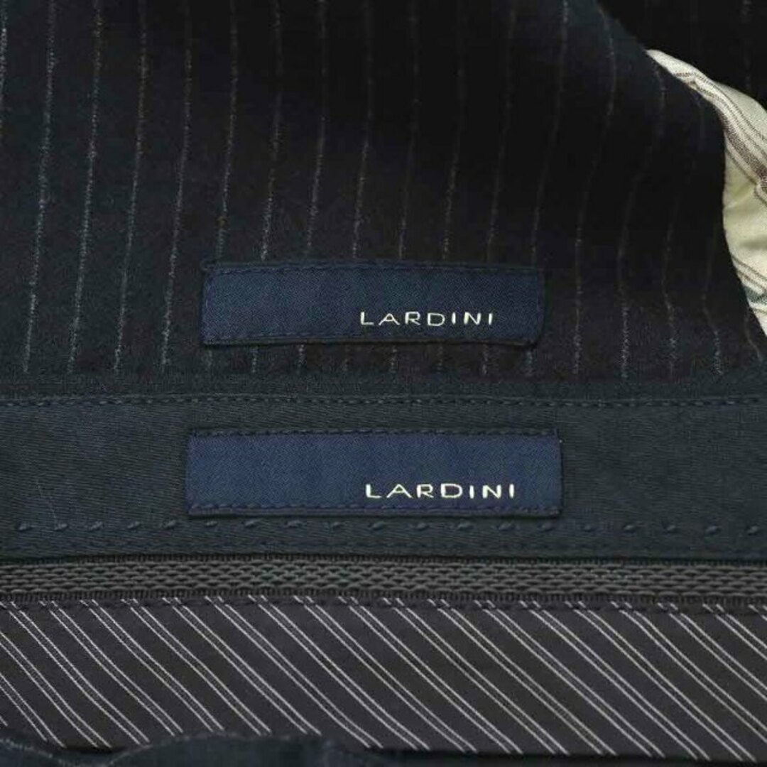 LARDINI スーツ セットアップ 上下 ジャケット パンツ 48 L 紺 白 メンズのスーツ(スーツジャケット)の商品写真