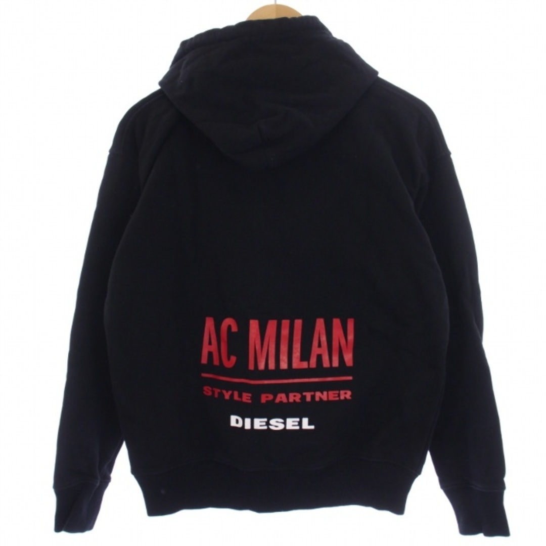 DIESEL(ディーゼル)のDIESEL AC MILAN パーカー スウェット 長袖 ロゴ XS 黒 メンズのトップス(パーカー)の商品写真