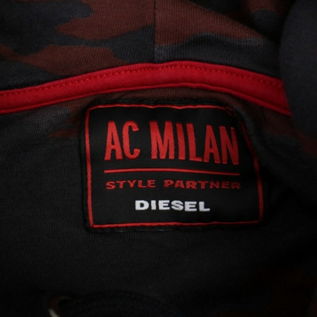 DIESEL(ディーゼル)のDIESEL AC MILAN パーカー スウェット 長袖 ロゴ XS 黒 メンズのトップス(パーカー)の商品写真