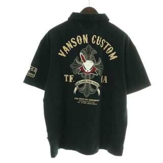 バンソン(VANSON)のVANSON ポロシャツ 半袖 ハーフボタン XXL 黒 ベージュ マルチカラー(ポロシャツ)