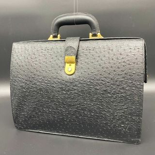 【美品】オーストリッチ　鍵　ロック　ビジネスバッグ　ダレスバッグ　紳士　メンズ(ビジネスバッグ)