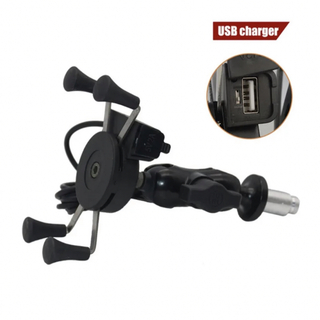 バイク用 USB充電機能付きスマホホルダー(装備/装具)