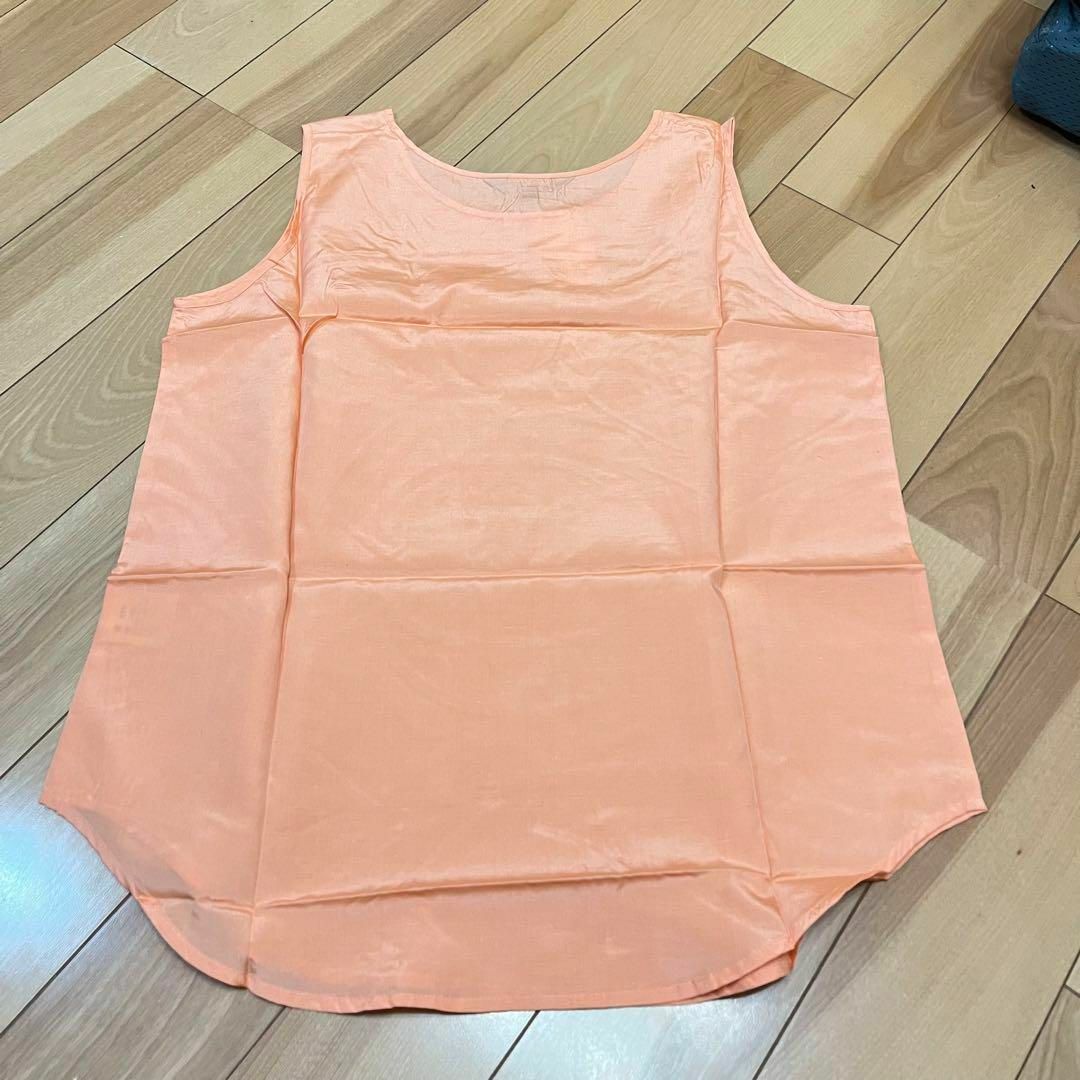 ノースリーブシャツ オレンジ ピンク かわいい レディースのトップス(シャツ/ブラウス(長袖/七分))の商品写真