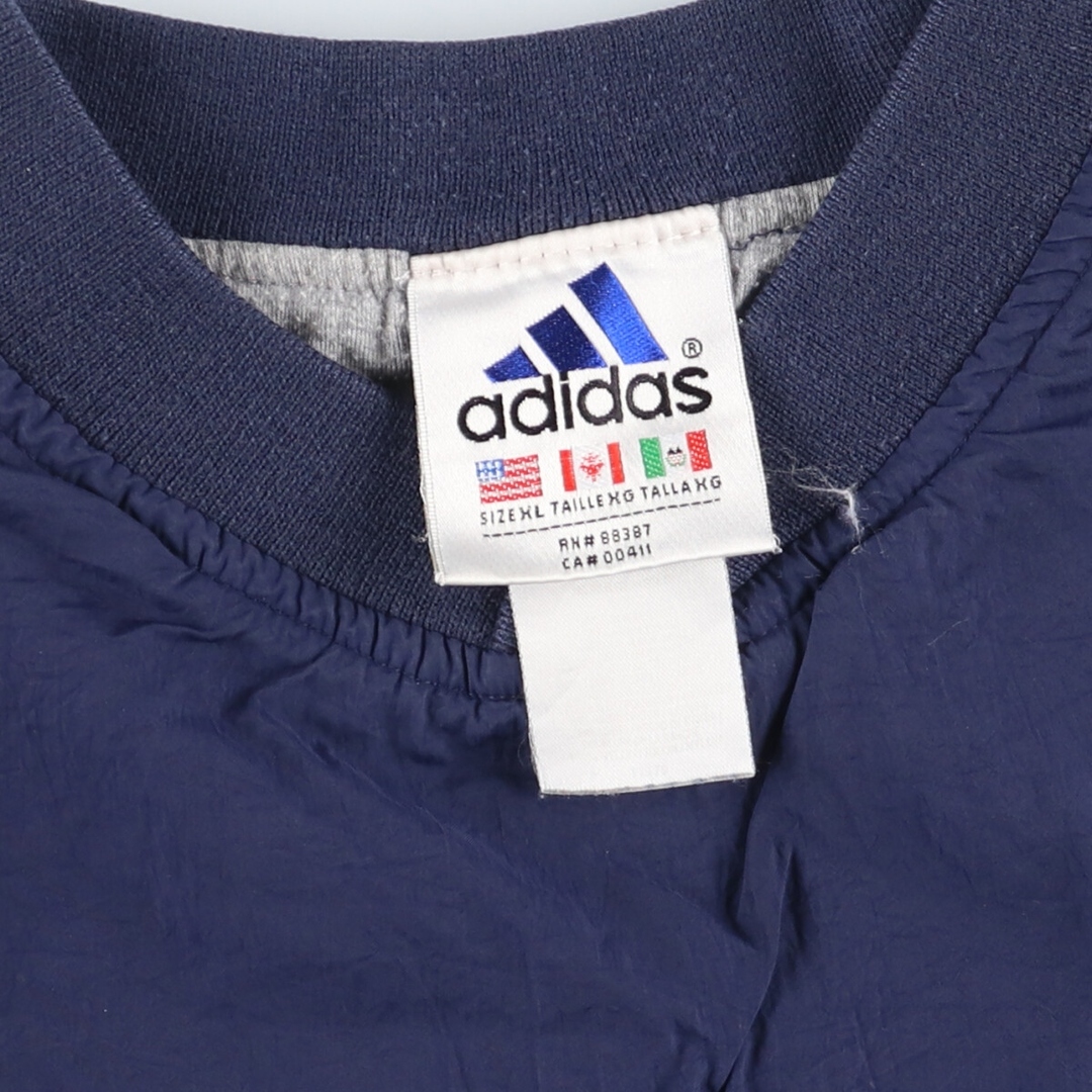 adidas(アディダス)の古着 90年代 アディダス adidas Vネック ナイロンプルオーバー レディースXL ヴィンテージ /eaa427168 レディースのジャケット/アウター(ナイロンジャケット)の商品写真