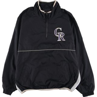 古着 90年代 マジェスティック majestic MLB COLORADO ROCKIES コロラドロッキーズ ハーフジップ ウォームアッププルオーバー メンズL /eaa427154(ナイロンジャケット)