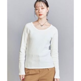 UNIQLO - 【使用浅】ユニクロ　リブラウンドネックTシャツ　カットソー