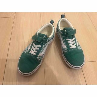 ヴァンズ(VANS)の【美品】ヴァンズ　スニーカー　22㎝　グリーン　キッズ(スニーカー)