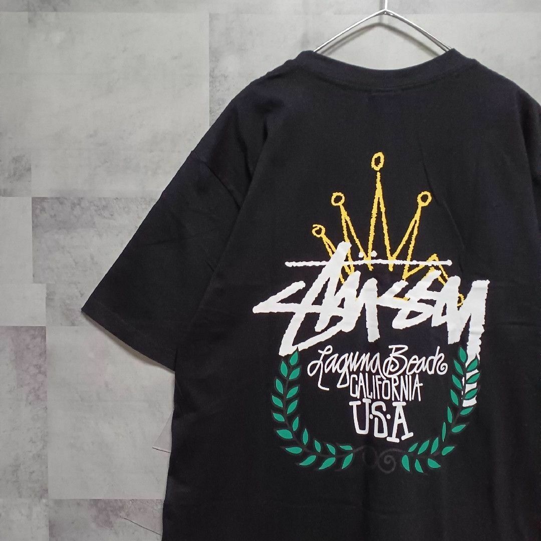 STUSSY(ステューシー)の✨新品✨ STUSSY ブラック【LB WREATH STUSSY TEE】L メンズのトップス(Tシャツ/カットソー(半袖/袖なし))の商品写真