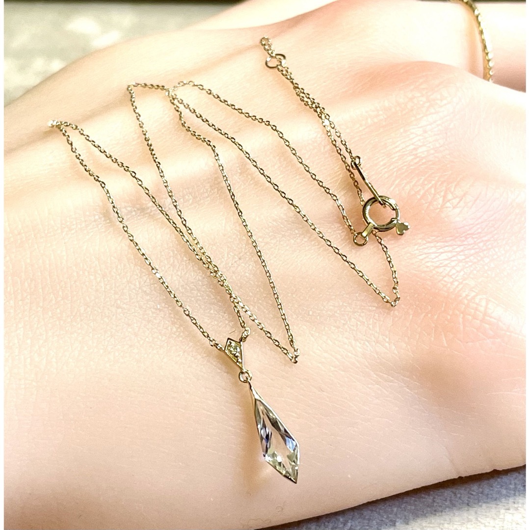 STAR JEWELRY(スタージュエリー)のスタージュエリー◆クォーツ×ダイヤネックレス*K18YG*1.1g 0.01 レディースのアクセサリー(ネックレス)の商品写真