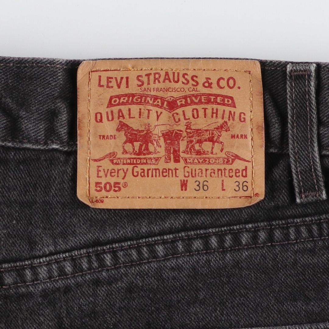 Levi's(リーバイス)の古着 00年代 リーバイス Levi's 505 REGULAR FIT STRAIGHT LEG ペイント ブラックデニム テーパードデニムパンツ メンズw34 /eaa427410 メンズのパンツ(デニム/ジーンズ)の商品写真