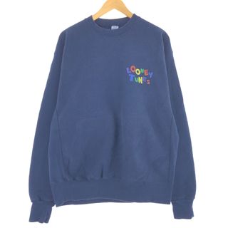 古着 90年代 SOFFE SUPER SWEATS LOONEY TUNES ルーニーテューンズ バックプリント キャラクタースウェットシャツ トレーナー USA製 メンズXL ヴィンテージ /eaa431473(スウェット)